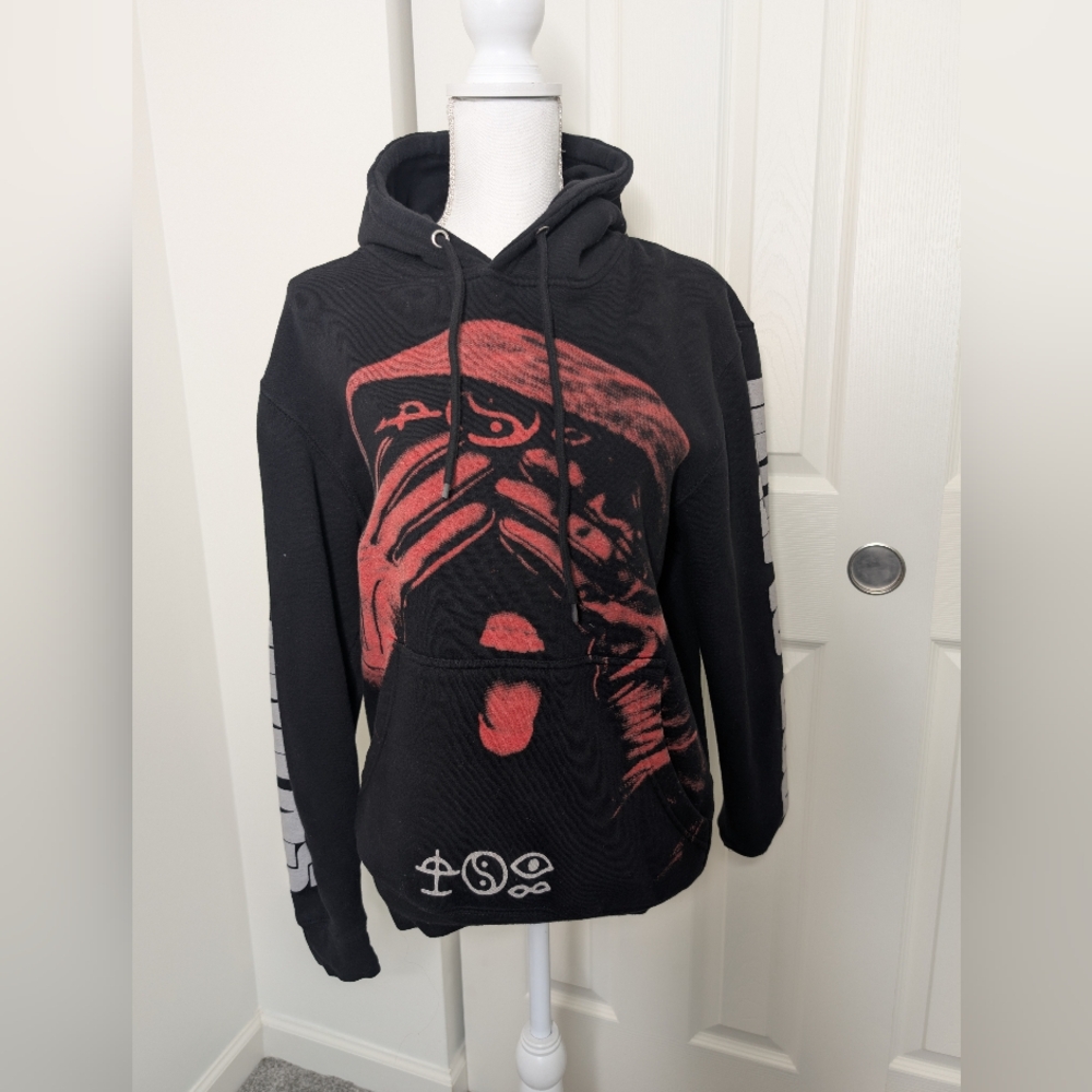 Bad Omens Mask Graphic Concrete Jungle Hoodie Black Red Women's Small